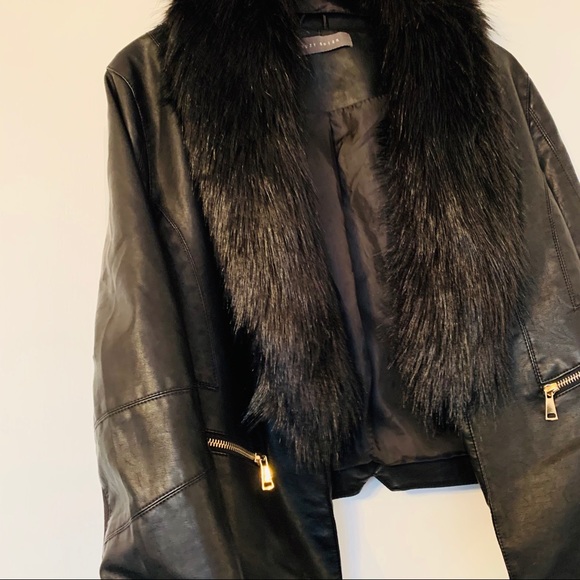 Jackets & Blazers - NWOT VEGAN ‘Leather’ & ‘Fur’ Black Jacket 🖤